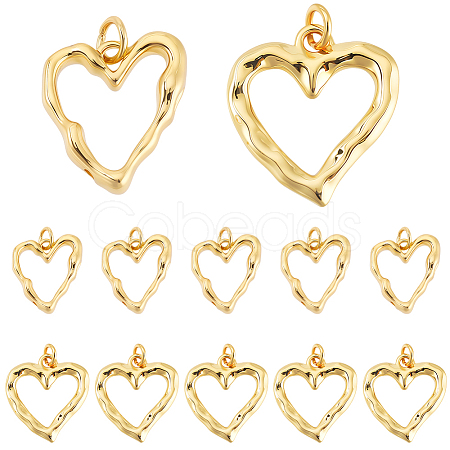 12Pcs 2 Styles Rack Plating Brass Pendants KK-BBC0024-10-1