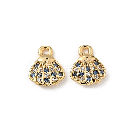 Brass Micro Pave Cubic Zirconia Charms KK-C099-01H-G-1