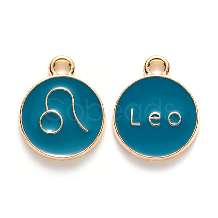 Alloy Enamel Pendants X-ENAM-S124-01B-05G-1