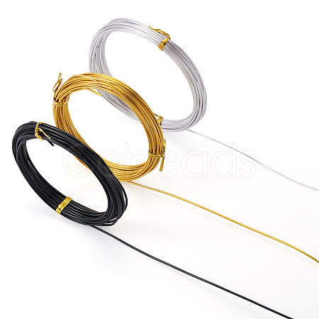 3 Rolls 3 Colors Round Aluminum Wire AW-TA0001-05-1