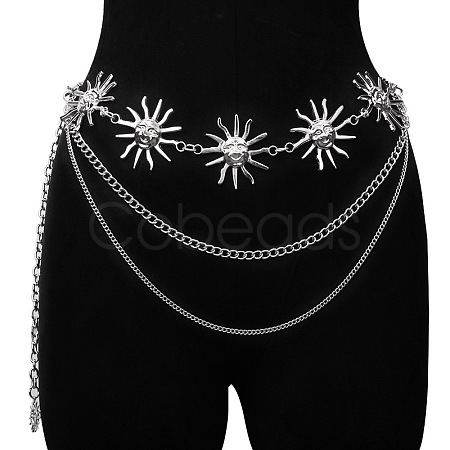 Alloy Sun Link 3 Layer Waist Chains for Women WGF4895-02-1