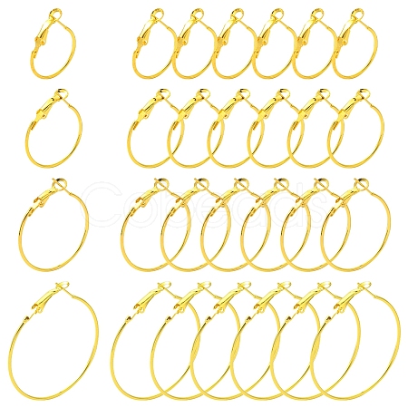 32Pcs 4 Styles Iron Huggie Hoop Earring Findings IFIN-FS0001-50-1