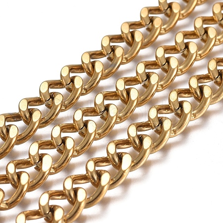 Ion Plating(IP) 304 Stainless Steel Curb Chains CHS-I004-11G-1