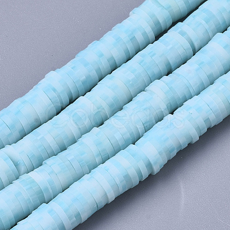 Handmade Polymer Clay Bead Strands CLAY-S094-6mm-B06-1
