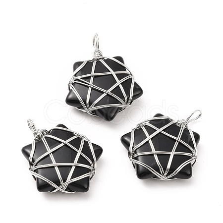 Natural Obsidian Pendants G-D458-07P-02-RS-1