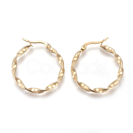 201 Stainless Steel Hoop Earrings EJEW-A054-05A-G-1