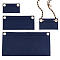 WADORN 3Pcs 3 Style Wool Felt Purse Organizer Insert, with Iron Grommets, Mini Handbag Shaper Premium Felt, Bag Accessories, Rectangle, Prussian Blue, 9.3~25x5.5~12.5x0.3~0.7cm, Hole: 10mm, 1pc/style