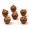 Natural Red Jasper Teacher Apple Charms, with Golden Plated Brass Snap on Bails, 14.5x14mm, Hole: 6.5x4mm