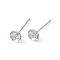 Rack Plating Brass Stud Earring Findings, with 925 Silver Pin, for Half Drilled Beads, Long-Lasting Plated, Cadmium Free & Lead Free, Platinum, 14x5mm, Pin: 0.7mm