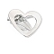 Alloy Alligator Hair Clips, Hair Accessories for Women & Girls, Heart, 40x41mm