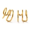 Ion Plating(IP) 304 Stainless Steel Body Jewelry, Nose Studs, U-shape, Real 18K Gold Plated, 9x10x8mm