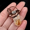 Citrine with Metal Pendants, Irregular, for Necklaces Making, 17.72 inch(45cm)