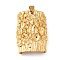 PVD Vacuum Plating 304 Stainless Steel Big Pendants, Textured, Rectangle, Golden, 51x33x8.5mm, Hole: 11x5.5mm