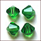 Imitation Austrian Crystal Beads, Grade AAA, K9 Glass, Faceted, Bicone, Green, 4x4mm, Hole: 0.7~0.9mm