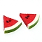 Silicone Cabochons, Imitation Food, Watermelon Slice Shape, Red, 51x50~51.5x11mm