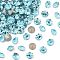 Preciosa&reg MAXIMA Crystal Round Stones, Czech Crystal, Dura Foiling, Round(431 11 615 Chaton), 60010 Aqua Bohemica, SS8/PP17(2.3~2.5mm)