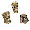 HOBBIESAY 3Pcs 3 Styles Brass European Knife Beads for Lanyard Pendant, Large Hole Beads, Pirate Skull, Antique Golden, 17.522x13~16x15.5~16.5mm, Hole: 4~6mm, 1pc/style