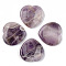 Natural Amethyst Thumb Worry Stone, Pocket Palm Stones, for Healing Reiki Stress Relief, Heart Shape, 39~40x39~40x5~6mm