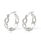 Non-Tarnish 304 Stainless Steel Oval Link Chunky Hoop Earrings for Women, Stainless Steel Color, 21.5x20.5x7mm, Pin: 0.7mm