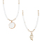 ANATTASOUL 2Pcs 2 Style Natural Shell Pendant Necklaces Set with Disc Beaded Chains for Women, 1Pc/style