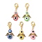 Ecil Eye Angel Resin Pendant Decorations, with Zinc Alloy Lobster Claw Clasps, Golden, 41mm