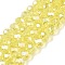 Electroplate Glass Beads Strands, AB Color Plated, Faceted, Rondelle, Champagne Yellow, 8x6mm, Hole: 1mm, about 64~65pcs/strand, 15.75~16.14 inch(40~41cm)