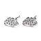 Non-Tarnish 304 Stainless Steel Stud Earring Settings, Leaf, Stainless Steel Color, 8.5x12x1mm, Pin: 0.8mm