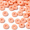 Handmade Polymer Clay Beads, Disc/Flat Round, Heishi Beads, Light Salmon, 6x1mm, Hole: 2mm, about 23500pcs/1000g