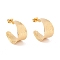 Ion Plating(IP) 304 Stainless Steel Chunky C-shape Stud Earrings, Half Hoop Earrings for Women, Golden, 21x12mm, Pin: 0.7mm