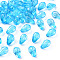 Transparent Acrylic Beads, Faceted, Teardrop, Deep Sky Blue, 12x8mm, Hole: 1.5mm, about 1338pcs/500g