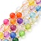 Handmade Rainbow Color Transparent Acrylic Bead Chains, Ball Chain, with Brass Eye Pin, Golden, about 3.28 Feet(1m)/Strand