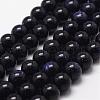 Synthetic Blue Goldstone Beads Strands G-D840-81-6mm-1
