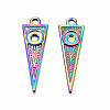 Rainbow Color Alloy Pendant Cabochon Settings PALLOY-N163-111-NR-2