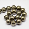 Natural Pyrite Beads Strands G-L031-14mm-01-3