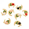 16Pcs 4 Colors Alloy Enamel Pendants ENAM-TA0002-29-3