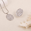 304 Stainless Steel Pendant Necklaces & Rings Sets WG5D3B4-01-2