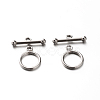 Non-Tarnish 201 Stainless Steel Ring Toggle Clasps X-STAS-E088-24-1
