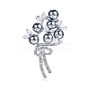 Exquisite Flower Alloy Rhinestone Brooch PW-WG7FC23-01-3