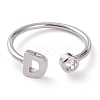 Brass Micro Pave Clear Cubic Zirconia Cuff Rings RJEW-J074-01P-D-1