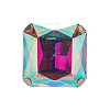 Adjustable Alloy with Glass Statement Cuff Rings for Women UV5898-4-2