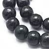 Natura Myanmar Black Jade Beads Strands G-D0001-06-8mm-3