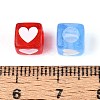 Spray Painted Transparent Acrylic Beads OACR-N140-02-3
