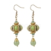 Lantern 304 Stainless Steel Synthetic Imperial Jasper Dangle Earrings EJEW-MZ00609-03-1