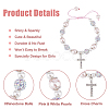 FIBLOOM 2Pcs 2 Style Cross fleury Charm Bracelets Set BJEW-FI0001-80-3