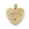 Brass Micro Pave Cubic Zirconia Pendants KK-G363-34G-3