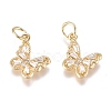 Brass Micro Pave Cubic Zirconia Pendants X-ZIRC-G168-34G-1