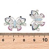 Brass Micro Pave Colorful Cubic Zirconia Connector Charms CU-CBA908F-04P-05-3