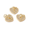 Brass Micro Pave Clear Cubic Zirconia Pendants KK-G439-16G-3