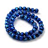 Glow in the Dark Luminous Style Handmade Silver Foil Glass Round Beads FOIL-I006-8mm-02-2