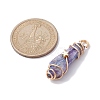 Electroplated Natural Quartz Crystal Dyed Copper Wire Wrapped Pendants PALLOY-JF02326-02-2